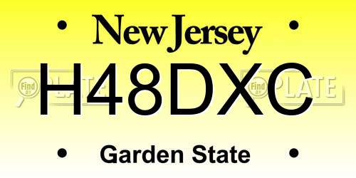 H48DXC New Jersey License Plate