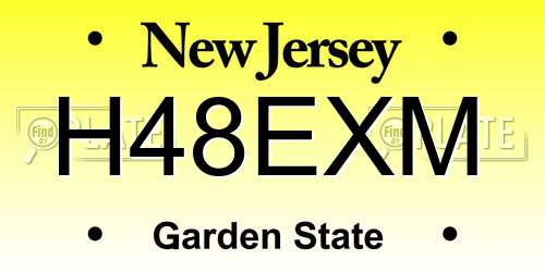 H48EXM New Jersey License Plate
