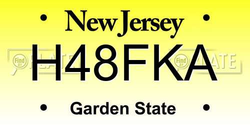 H48FKA New Jersey License Plate
