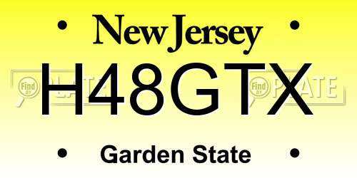 H48GTX New Jersey License Plate