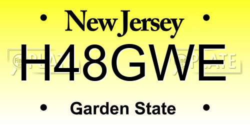 H48GWE New Jersey License Plate