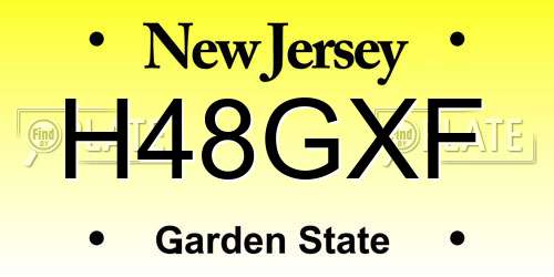 H48GXF New Jersey License Plate