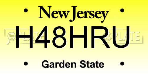 H48HRU New Jersey License Plate