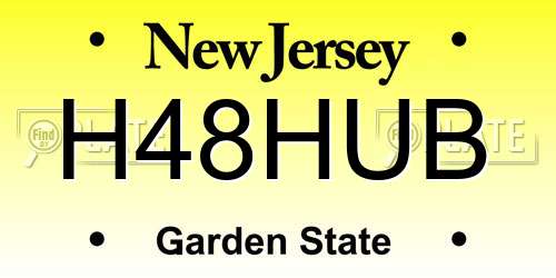 H48HUB New Jersey License Plate