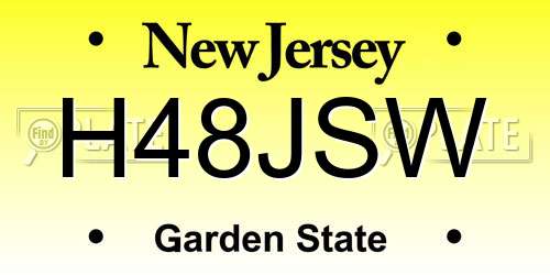 H48JSW New Jersey License Plate