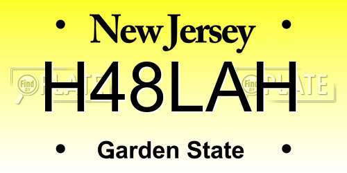 H48LAH New Jersey License Plate