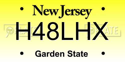 H48LHX New Jersey License Plate