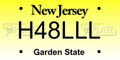 H48LLL New Jersey License Plate