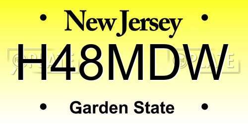 H48MDW New Jersey License Plate