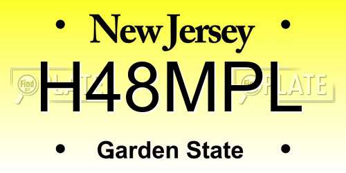 H48MPL New Jersey License Plate