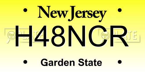 H48NCR New Jersey License Plate