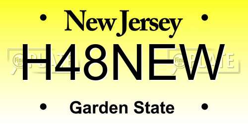 H48NEW New Jersey License Plate