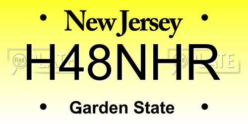 H48NHR New Jersey License Plate