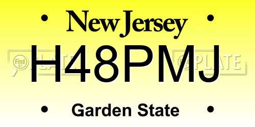 H48PMJ New Jersey License Plate