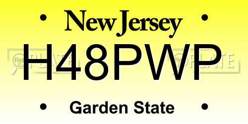 H48PWP New Jersey License Plate