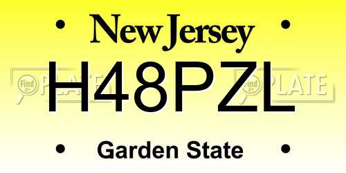 H48PZL New Jersey License Plate