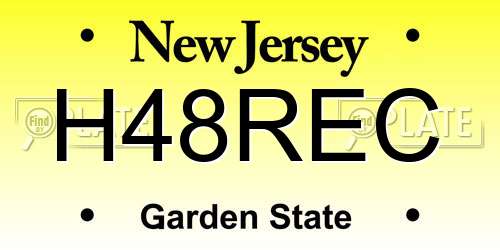 H48REC New Jersey License Plate