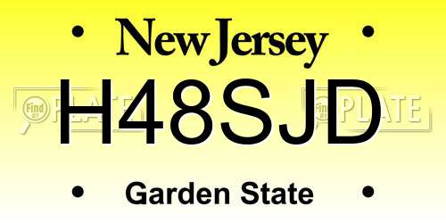 H48SJD New Jersey License Plate
