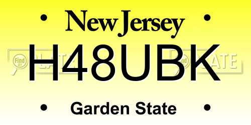 H48UBK New Jersey License Plate