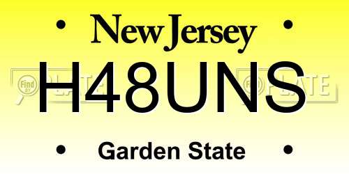 H48UNS New Jersey License Plate
