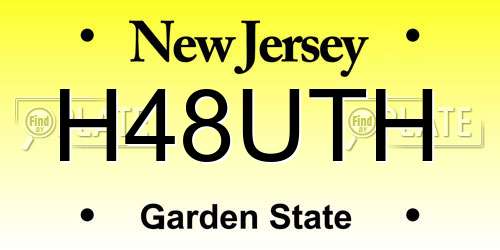 H48UTH New Jersey License Plate