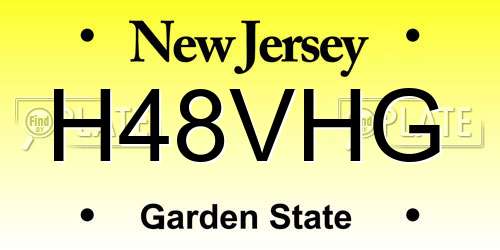 H48VHG New Jersey License Plate