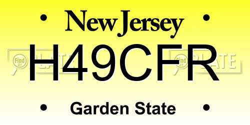 H49CFR New Jersey License Plate