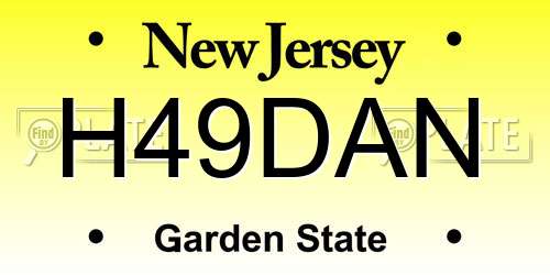 H49DAN New Jersey License Plate