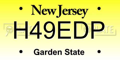 H49EDP New Jersey License Plate