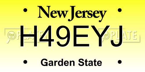 H49EYJ New Jersey License Plate