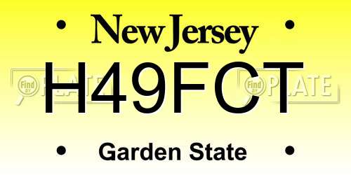 H49FCT New Jersey License Plate