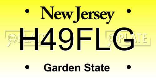 H49FLG New Jersey License Plate