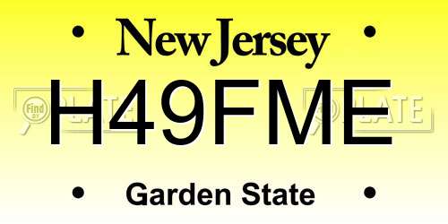 H49FME New Jersey License Plate