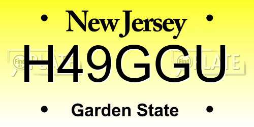 H49GGU New Jersey License Plate