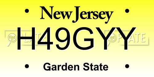 H49GYY New Jersey License Plate