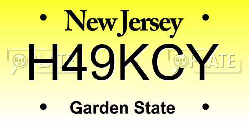 H49KCY New Jersey License Plate