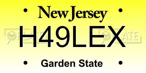 H49LEX New Jersey License Plate