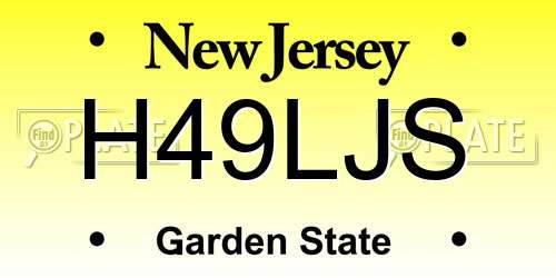 H49LJS New Jersey License Plate