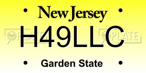 H49LLC New Jersey License Plate