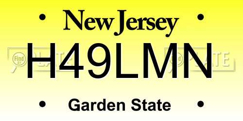 H49LMN New Jersey License Plate