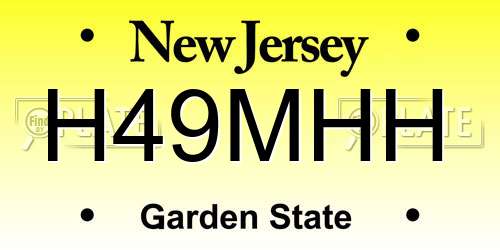 H49MHH New Jersey License Plate