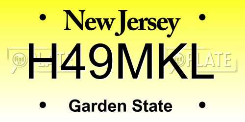 H49MKL New Jersey License Plate