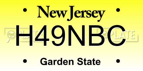 H49NBC New Jersey License Plate