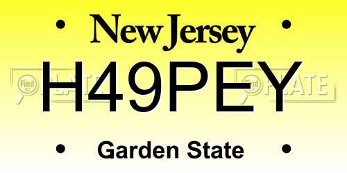 H49PEY New Jersey License Plate