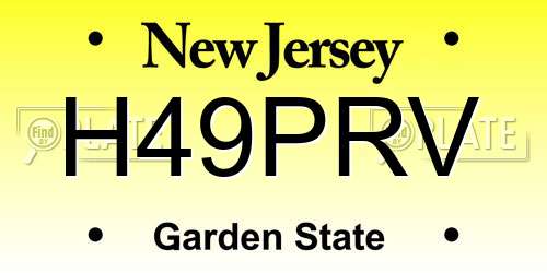 H49PRV New Jersey License Plate
