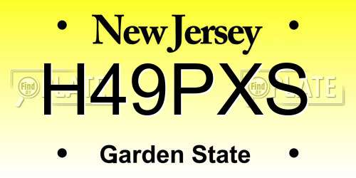 H49PXS New Jersey License Plate