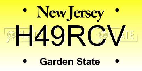 H49RCV New Jersey License Plate