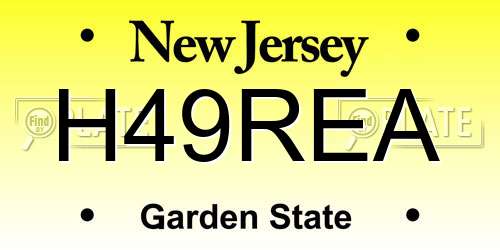 H49REA New Jersey License Plate