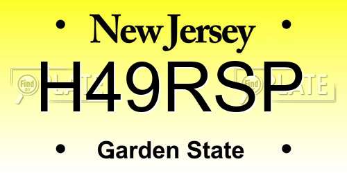 H49RSP New Jersey License Plate
