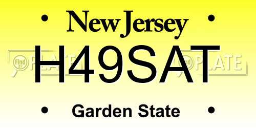 H49SAT New Jersey License Plate